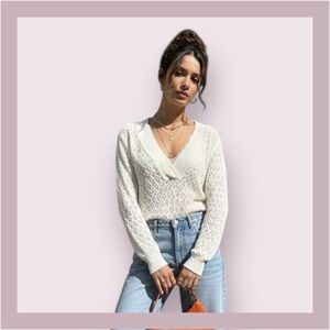 Banana Republic Open Knit V-Neck Sweater
